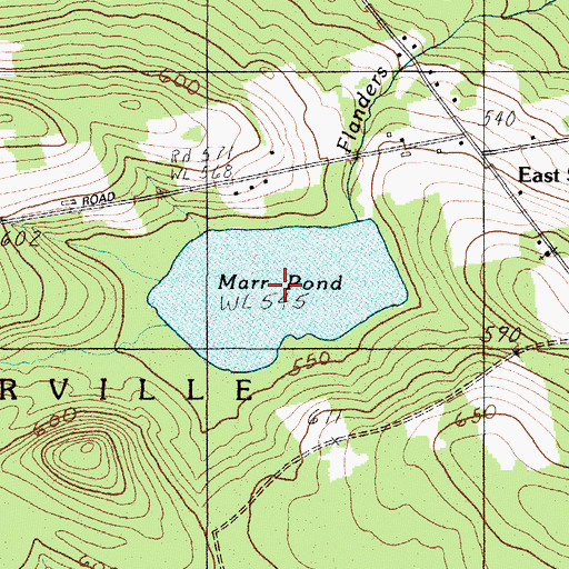 Topographic Map of Marr Pond, ME