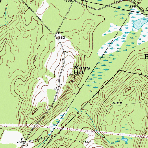 Topographic Map of Marrs Hill, ME