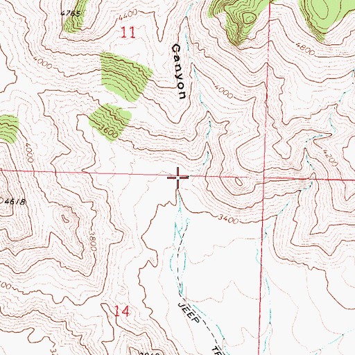 Topographic Map of Hells Canyon, AZ