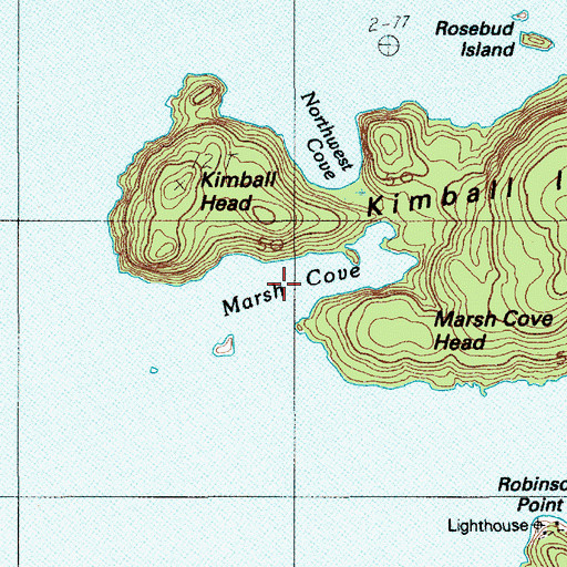 Topographic Map of Marsh Cove, ME