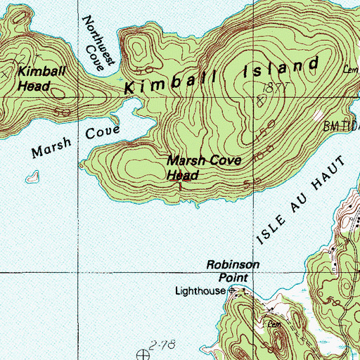 Topographic Map of Marsh Cove Head, ME
