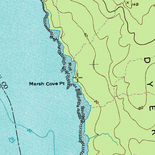 Topographic Map of Marsh Cove Point, ME