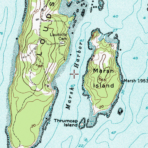 Topographic Map of Marsh Harbor, ME