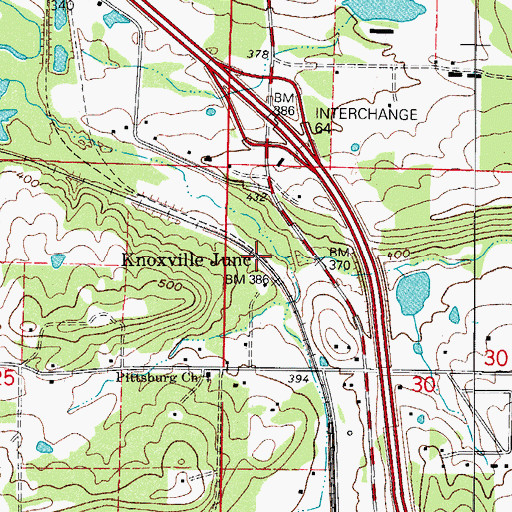 Topographic Map of Knoxville Junction, AR