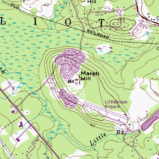 Topographic Map of Marsh Hill, ME