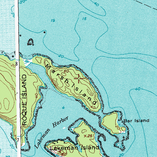 Topographic Map of Marsh Island, ME