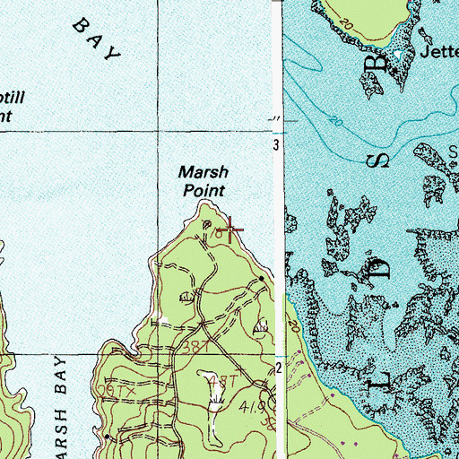 Topographic Map of Marsh Point, ME