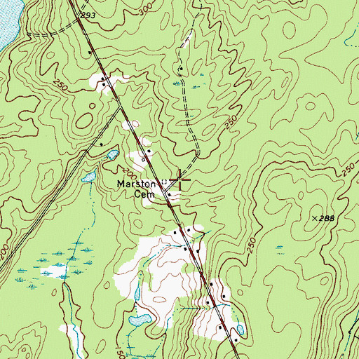 Topographic Map of Marston Cemetery, ME