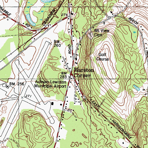 Topographic Map of Marston Corner, ME