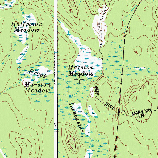 Topographic Map of Marston Meadow, ME