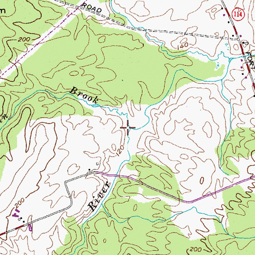 Topographic Map of Martin Brook, ME
