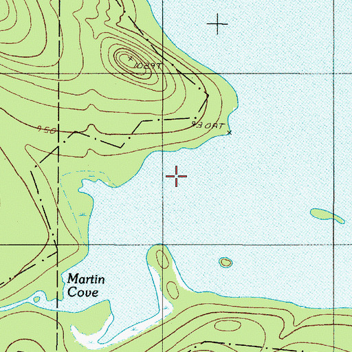 Topographic Map of Martin Cove, ME
