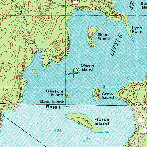Topographic Map of Martin Island, ME