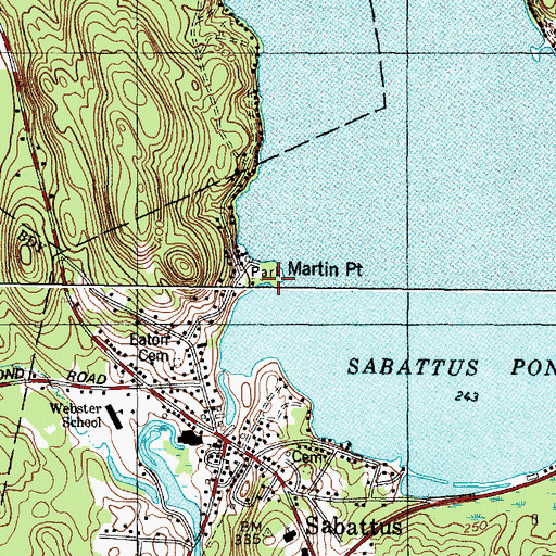 Topographic Map of Martin Point, ME