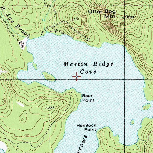 Topographic Map of Martin Ridge Cove, ME