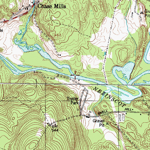 Topographic Map of Martin Stream, ME