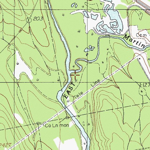 Topographic Map of Martin Stream, ME