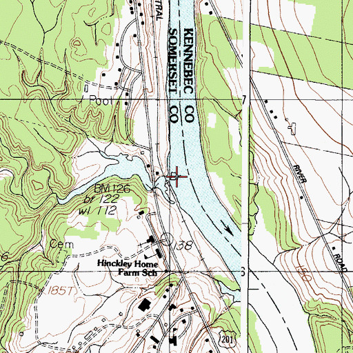 Topographic Map of Martin Stream, ME
