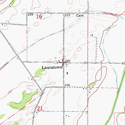 Topographic Map of Lauratown, AR