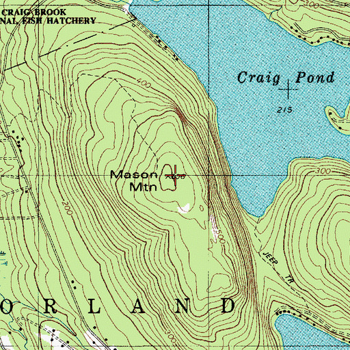 Topographic Map of Mason Mountain, ME