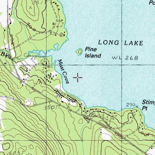 Topographic Map of Mast Cove, ME