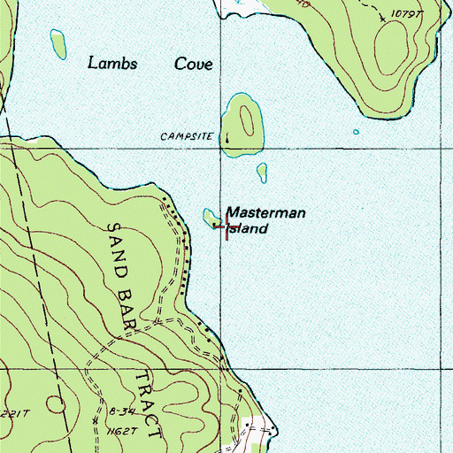Topographic Map of Masterman Island, ME