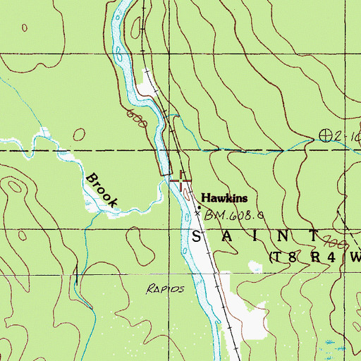 Topographic Map of Matherson Brook, ME