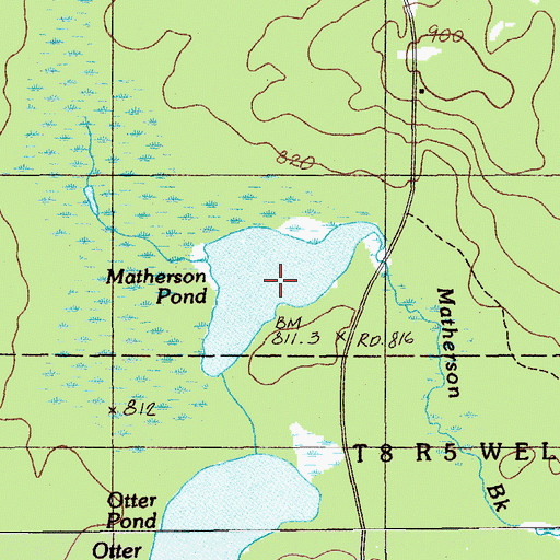 Topographic Map of Matherson Pond, ME