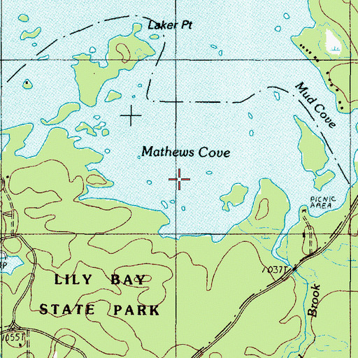 Topographic Map of Mathews Cove, ME