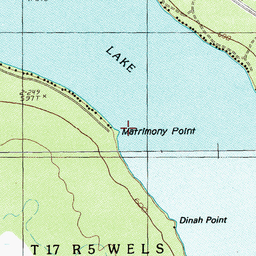Topographic Map of Matrimony Point, ME