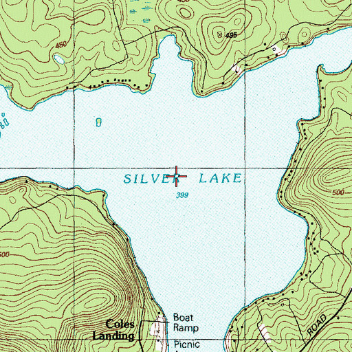 Topographic Map of Silver Lake, ME