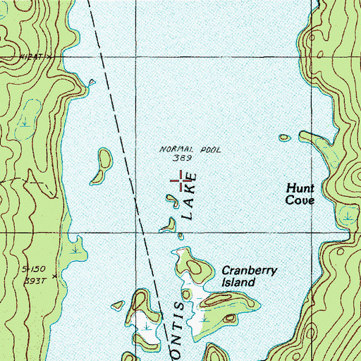 Topographic Map of Mattamiscontis Lake, ME