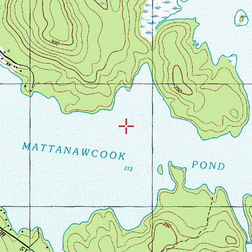 Topographic Map of Mattanawcook Pond, ME
