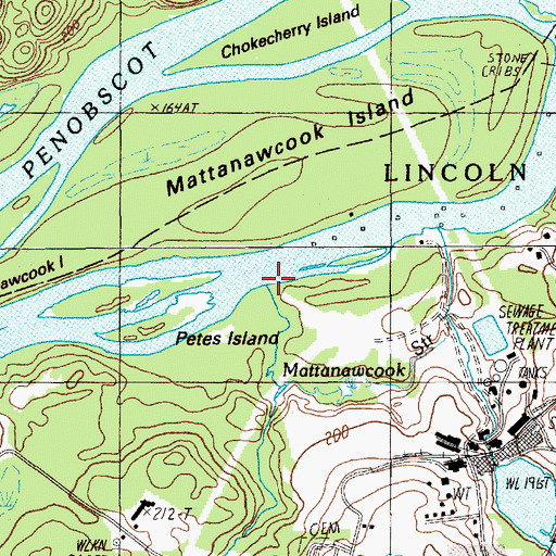 Topographic Map of Mattanawcook Stream, ME
