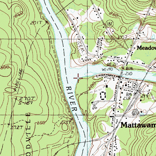 Topographic Map of Mattawamkeag River, ME