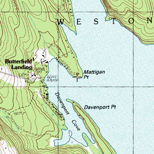 Topographic Map of Mattigan Point, ME