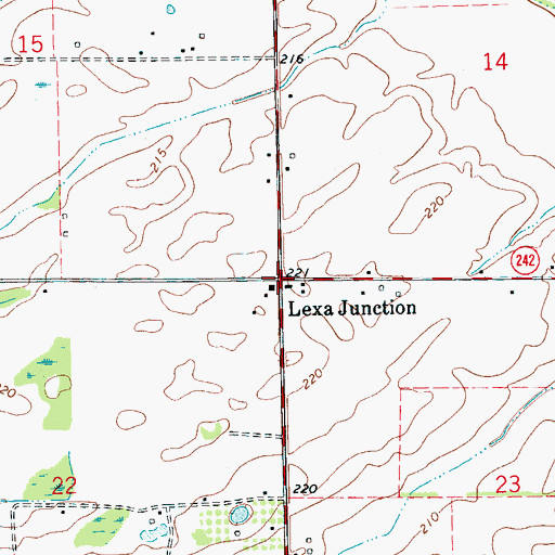 Topographic Map of Lexa Junction, AR