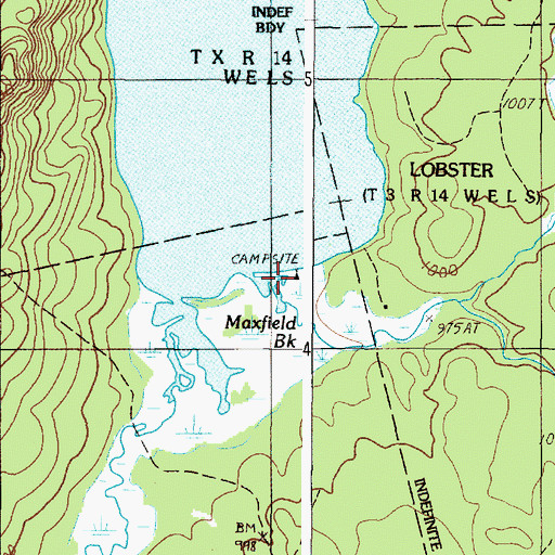 Topographic Map of Maxfield Brook, ME