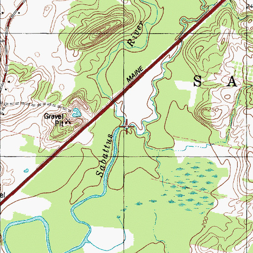 Topographic Map of Maxwell Brook, ME