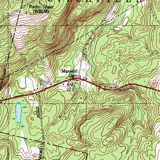 Topographic Map of Maxwell Cemetery, ME