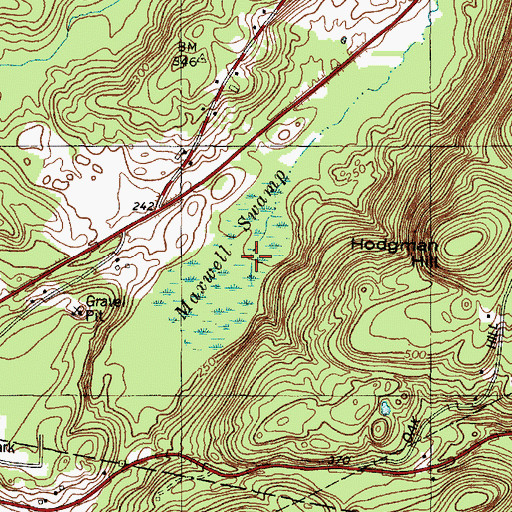 Topographic Map of Maxwell Swamp, ME