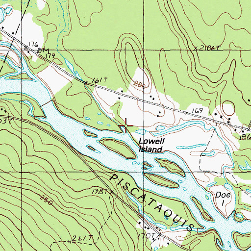 Topographic Map of Maxy Brook, ME