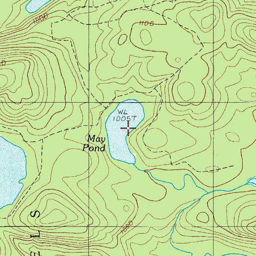 Topographic Map of May Pond, ME