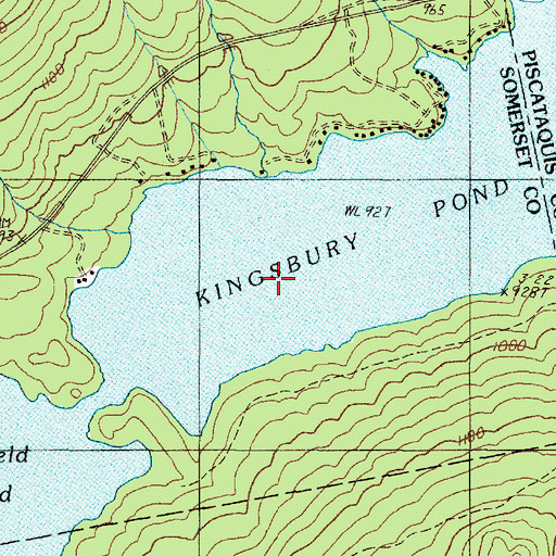 Topographic Map of Mayfield Pond, ME