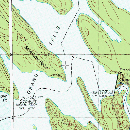 Topographic Map of McAlister Point, ME