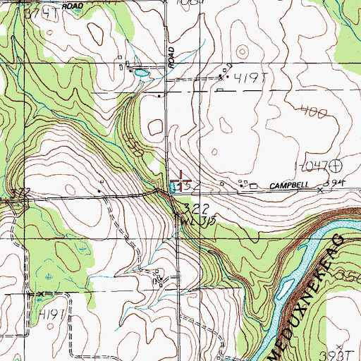 Topographic Map of McBride School, ME