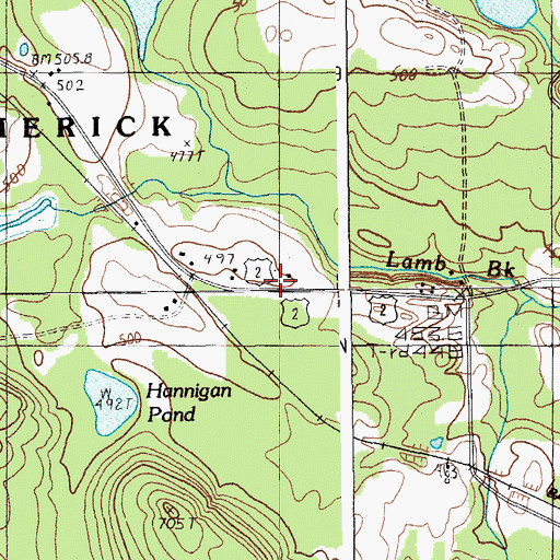 Topographic Map of McCain School, ME