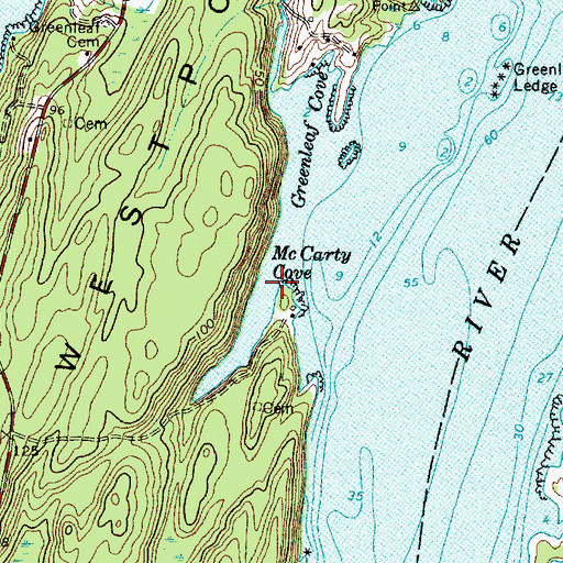 Topographic Map of McCarty Cove, ME