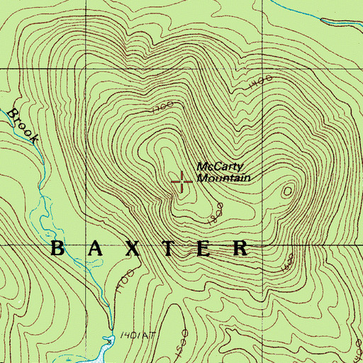 Topographic Map of McCarty Mountain, ME