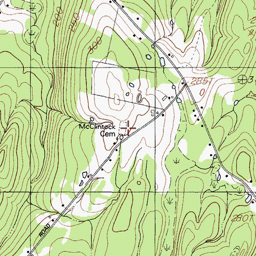 Topographic Map of McClintock Cemetery, ME